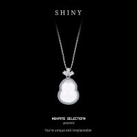 Sterling Silver Iridescent Butterfly Necklace, a Light Luxury Versatile Pendant-S925 sterling silver + white chalcedony  925 silver