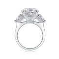 925 Silver Custom Elliptic Moissanite Pigeon Egg Ring-0-0