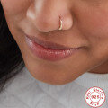 wholesale S925 Sterling Silver Diamond Nose Ring, Ear Bone, and Cartilage Ear Cuffs for Trendy Individuals-0-3