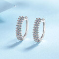 wholesale S925 Sterling Silver Moissanite Earrings for Women, Inlaid with Diamonds, Korean-style Elegant Ear Clips, Simple and Fashionable-0-0