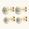 wholesale S925 Silver Round Moissanite Stud Earrings Bubble Couple Style, Fashionable and Versatile Elegant Ear Accessories-0-2