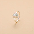 wholesale S925 Sterling Silver Geometric Oval Opal Ring For Women, Minimalist And Chic-0-3