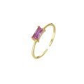 wholesale 925 Sterling Silver Retro Square Colored Gemstone Ring For Women, Ins Cross-border Thin Open Band-0-0