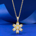 wholesale S925 silver-plated gold daisy pendant necklace, a stylish and versatile piece, supports dropshipping on Xiaohongshu-0-5