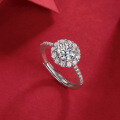 925 Sterling Silver Moissanite Flower Ring Full Inlay-0-2
