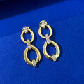 wholesale Metal S925 Europe & America New Simple Hoop Ear Clasp Hip-hop Ins Style Women's Ear Jewelry-0-2