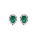 wholesale S925 Silver Plated 18k Gold New Drop 5*7mm Lab-Created Zambian Emerald with High-Carbon Diamond Ear Studs-0-4