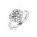 925 Silver Moissanite Micro-Set Heart Ring, Women's Cross-Border Fashion Ready Stock Jewelry Factory-0-3