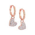 wholesale S925 Sterling Silver 813 Full Diamond Earrings for Women, High-End Sense, Small and Unique Original Ins Light Luxury Heart-Shaped Silver Ear Clips-0-6