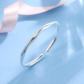 wholesale 999 solid silver Möbius strip glossy solid pure silver bracelet genuine versatile gift for girlfriend open bracelet wholesale-0-1