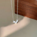 wholesale S925 Sterling Silver Crushed Ice Heart Necklace for Women, Korean Spring and Summer New Style, Internet Celebrity Scale Collarbone Chain-0-1