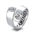 wholesale S925 Silver Fashion Retro Anchor Sail Classic English Letter Engraving Trendy Design Open Adjustable Ring-0-4