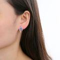 wholesale S925 Sterling Silver Dainty Natural Topaz Earrings New Style Garnet Colored Gemstone Ear Studs Women TikTok-0-2