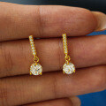 Sterling Silver S925 Moissanite Round Fringe Earrings, Hip-Hop Style Unisex Design-0-1