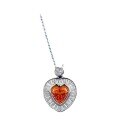 wholesale S925 Silver New 8*8mm Fanta Orange Iced Heart Cut Pendant, Live Streaming Hot Seller on Xiaohongshu-0-4