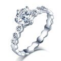 wholesale S925 Sterling Silver One-Stop Delivery Women's Six-Prong Fashion Honeycomb Style 1-Carat Elegant and Minimalist Moissanite Ring-0-0