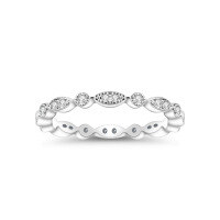 wholesale S925 Sterling Silver Plated with White Gold Full Eternity Band Moissanite Ring-Moissanite Diamond Ring  US Size 7