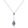 wholesale S925 Sterling Silver Crystal Jewelry Set with Teardrop Pear-Shaped Gemstones in Style, Including Ring, Earrings, and Pendant-0-4