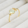 wholesale S925 Silver Plated 14K Gold New Arrival Fashion Niche Design Style Peridot Ring-0-1