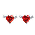 wholesale S925 Sterling Silver Heart-shaped Zircon Love Earrings High-end Luxury Fashion Earrings Colored High-Quality Wholesale-0-5
