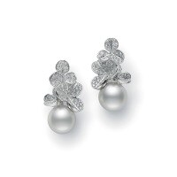 wholesale 925 Silver Gold-Plated Earrings with Diamond Seagull Gray Mikimoto Four-Leaf Clover Floral Exquisite Jewelry Women's Earrings with Inlaid Diamonds-Seagull Gray>925 Silver