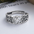 wholesale S925 Sterling Silver Korean Dongdaemun Ins Light Luxury Style Elegant Rose Pattern Index Finger Open Ring for Women-0-1