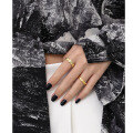 wholesale S925 Sterling Silver Korean Version Ins Minimalist Gold and Silver Foil Paper Texture Micro-Paved Zircon Ring for Women-0-2