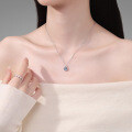 Sterling Silver Moissanite Mermaid Tear Necklace, Fashion-Forward Minimalist Classic Pendant Collarbone Chain-0-2