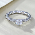 wholesale S925 Sterling Silver Edition 5mm High-Carbon Diamond Zircon High-End Twist Fashion Ring for Women, Live Stream & Xiaohongshu Style-0-0