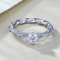 wholesale S925 Sterling Silver Edition 5mm High-Carbon Diamond Zircon High-End Twist Fashion Ring for Women, Live Stream & Xiaohongshu Style-R1419 No.7