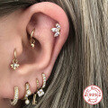 wholesale S925 Sterling Silver Crown Marquise Zircon Threaded Ear Bone Stud-0-1