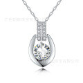 wholesale 925 Silver Plated Moissanite Fashion Minimalist Style Women's Necklace, PopularCross-Border TEMU Best-Selling Women's Jewelry-0-0