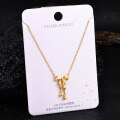 S925 Sterling Silver K Gold Pendant Necklace with Gourd and Plain Pi-0-28