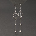 wholesale [S925 Sterling Silver] Tassel Earrings for Women, European and American Style Long Silver Bead Round Pearl Earrings, Elegant TEMU Best-Selling Accessories-0-1
