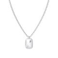 wholesale S925 Sterling Silver Cross-border INS-style Women's Necklace with Exquisite Snowflake and Round Diamond Pattern Square and Round Pendant Design Collarbone Chain-0-5
