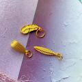 wholesale Sterling Silver Gold-Plated Feather Pendant DIY Bracelet Necklace Accessories Handmade Cord Decoration Charms Spacer Beads-0-3