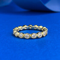 wholesale S925 Silver Daily Fashion Personality Full Diamond Row Ring Pigeon Egg Cross-Border AliExpress-R1346 Gold Ring Size 8