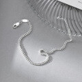 wholesale S925 Silver Fresh Sweet Ins Style Niche Design Exquisite Minimalist Double-Layer Beaded Ankle Chain S7890-0-1