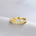 wholesale Gold-Plated S925 Sterling Silver Zircon Crown Adjustable Open Ring TikTok-0-1