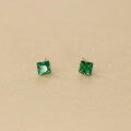 wholesale S925 Sterling Silver Minimalist Sweet Ins-Style Small Green Square Diamond Stud Earrings M05636-0-3