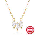 wholesale 925 Silver Hot-selling Versatile Diamond Waterdrop Pendant Necklace for Chic Sweater Outfits-0-0