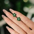 wholesale S925 Sterling Silver Women's Light Luxury New Floral Stud Earrings with Colorful Zirconia Design, Sweet and Fresh Style-0-0