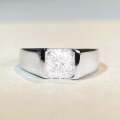 wholesale 925 Sterling Silver Men's Ring Simple Smooth Surface Zircon 3 Carat Wholesale for Cross-Border Fashion-0-2