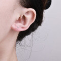 S925 Sterling Silver Screw Back Four-Prong Zircon Stud Earrings for Men and Women-0-2