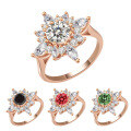 wholesale 18K Gold & S925 Sterling Silver Flower Ring Fashionable and Sophisticated 1 Carat Moissanite Diamond Ring-0-4