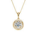 S925 Silver D Color Moissanite Classic Halo Pendant Necklace-0-32