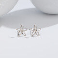 wholesale S925 Sterling Silver Small Minimalist Five-Point Star Ear Studs Women, Ins Style Niche Design Cross-Border New Accessories-0-1