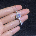 S925 Sterling Silver Moissanite Pendant Twilight Star Key Necklace-0-1