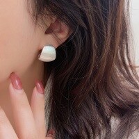 wholesale S925 Sterling Silver Celebrity Yang Caiyu Same Style Brushed Matte Earrings for Women, French High-Quality Niche Earrings-Sterling silver