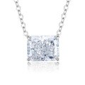 wholesale 18K white gold new luxury halo setting 4 carat radiant cut white diamond women's choker necklace-0-5